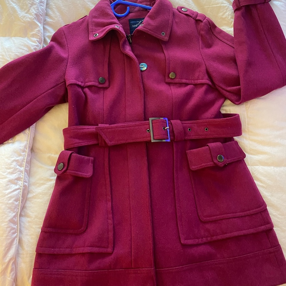 Green with Envy Magenta Wool Coat